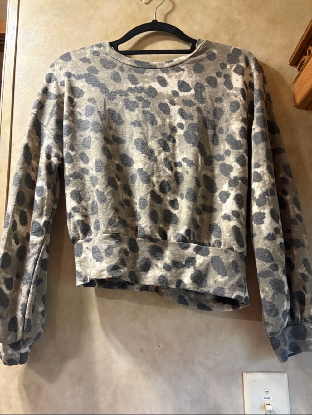 Leopard Print Shirt in Taupe and Gray